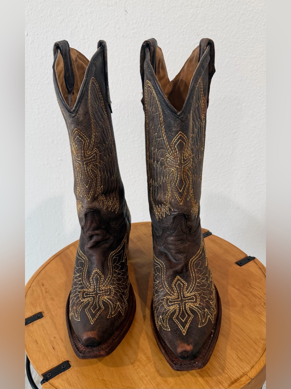 Corral Boots Crucifix Cross Wings Western Cowgirl Boots TEENS 4 1/2 - Women’s 6